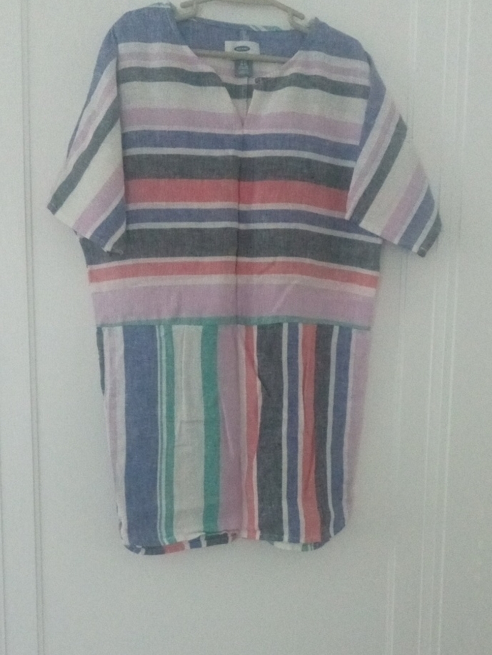 girl 6/7 striped shirt dress Old navy